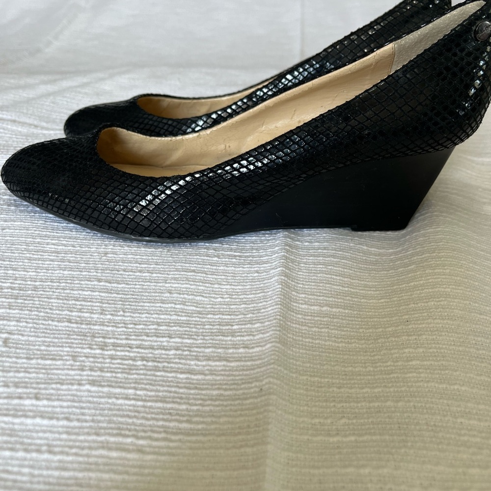 Calvin Klein Elegant Black Wedge Shoes